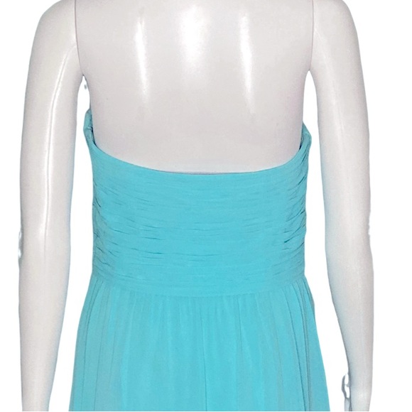 NWT Lauren Ralph Lauren Evening Turquoise Strapless Chiffon A-Line Gown - Sz 8 - Picture 3 of 14